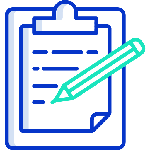 Clipboard record book pencil education icon