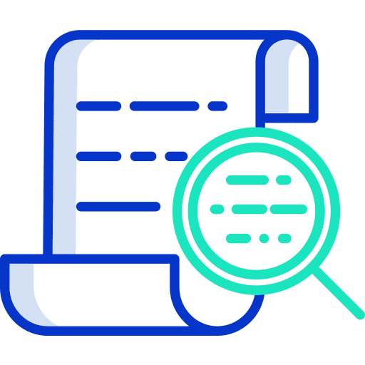 Search files and folders magnifying glass document icon