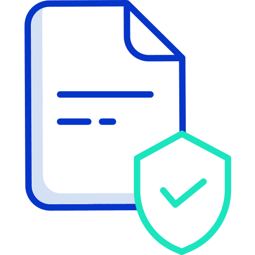 Security shield regulatory paper icon