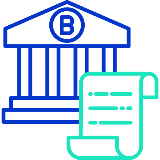 Bank architecture files and folders building icon