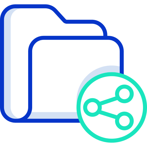 Folder files and folders shared file storage icon