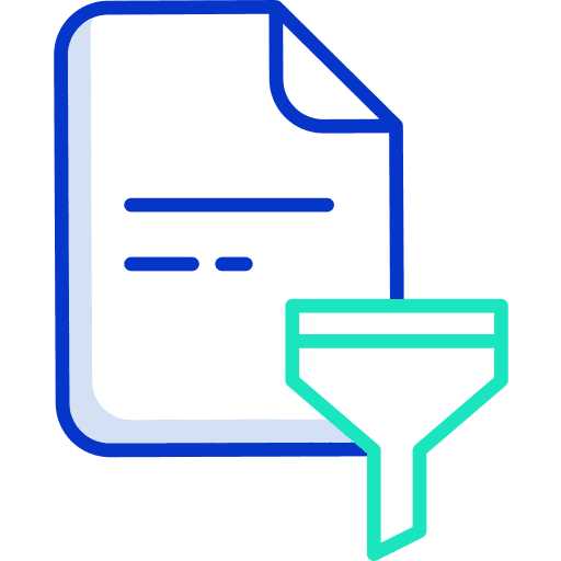 Filter files and folders filter file icon