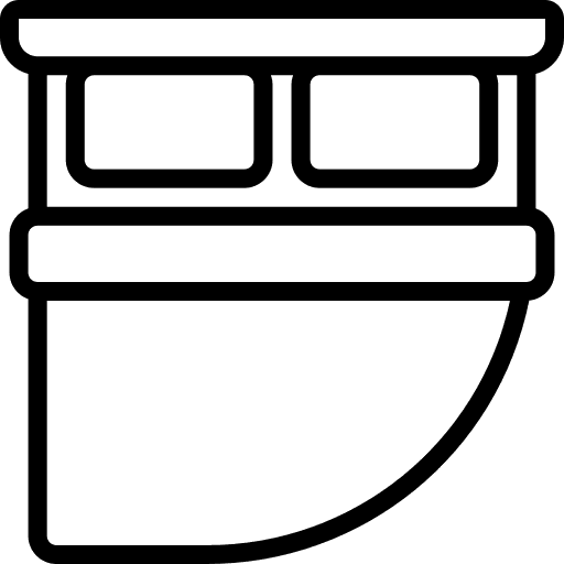 Bed plan household zenithal icon