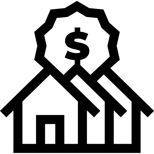 Residential buildings real estate dollar symbol icon