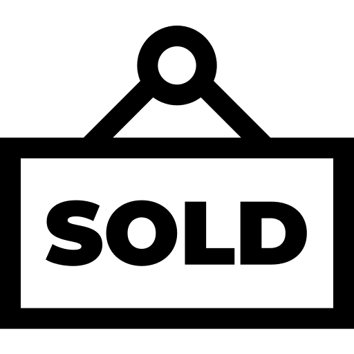 Sold real estate post signaling icon