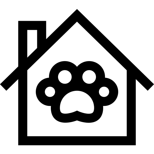 Pet friendly pawprint home property icon