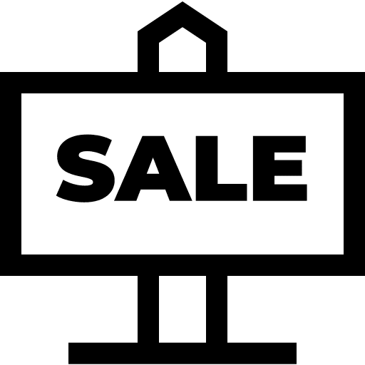Sale price signs signaling icon