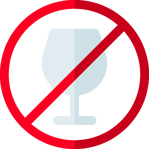 No alcohol food prohibition forbidden icon