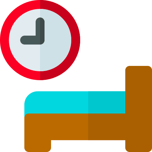 Sleeping clock bed sleepy icon