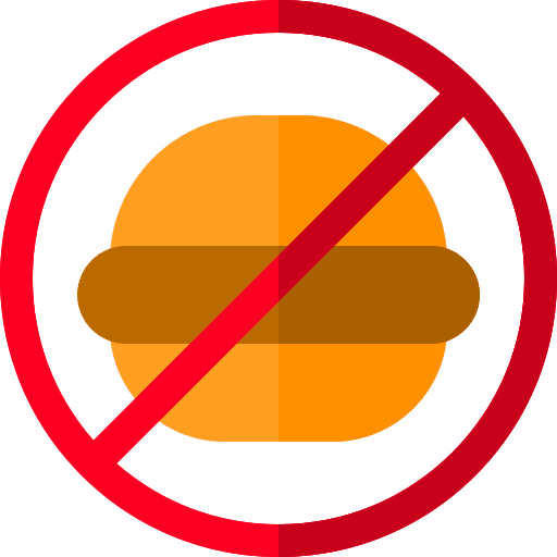 No junk food hamburger no forbidden icon
