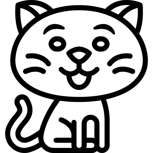 Happy cat pet kitty icon