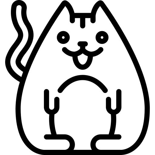 Happy kitty animals feline icon