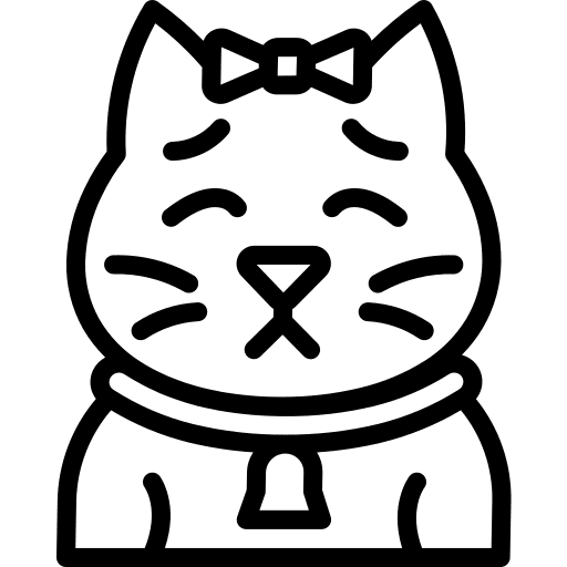 Sad cat pet feline icon