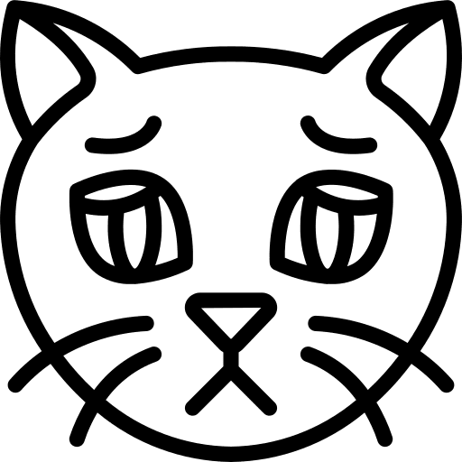 Sad domestic avatar cat icon