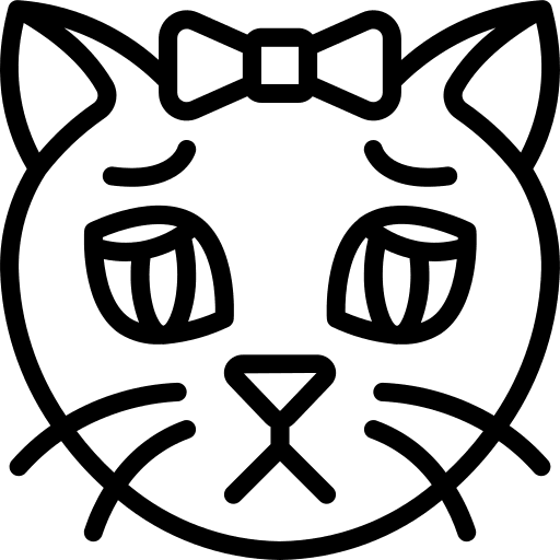 Sad domestic feline kitty icon