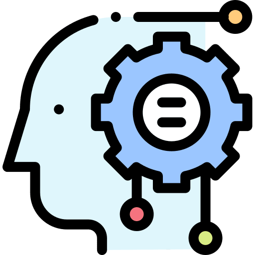 Artificial intelligence production computer industry icon