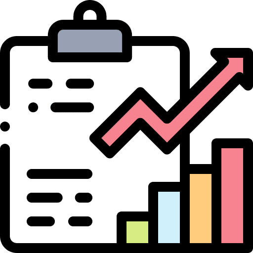 Analytics stats clipboard bar chart icon