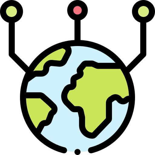 Big data multi channel interface worldwide icon