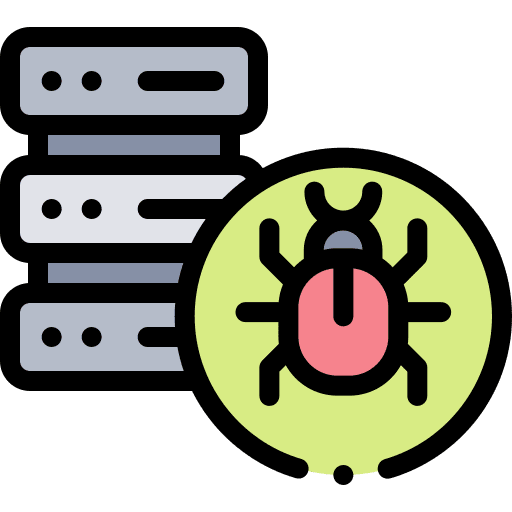 Bug server malware electronics icon