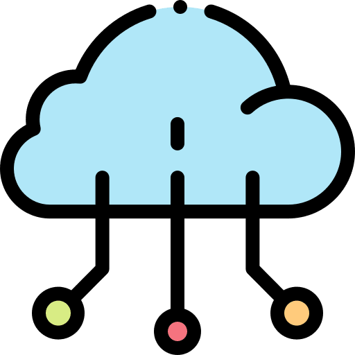 Cloud computing multimedia hosting interface icon