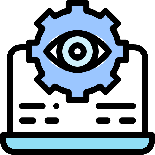 Digital computer eye laptop icon