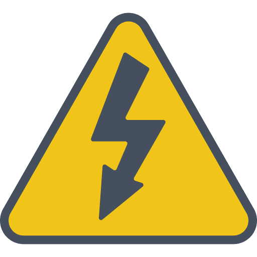 Electricity electricity warning prohibition icon