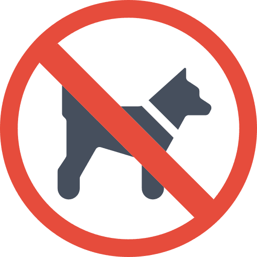 No pets no pets danger prohibition icon