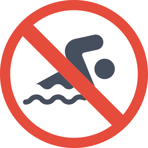 No swimming signaling forbidden danger icon