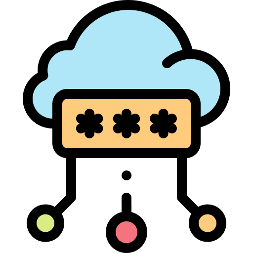 Security password multimedia storage icon