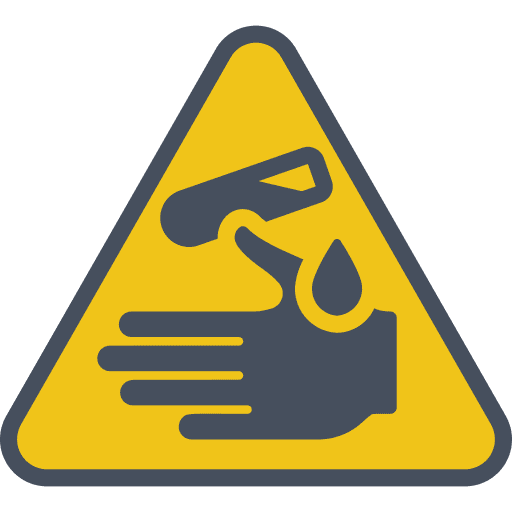 Corrosive warning corrosive caution icon