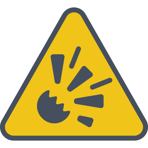 Explosive warning caution danger icon