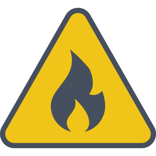 Fire signaling danger fire icon