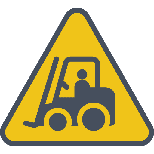 Forklift construction caution warning icon