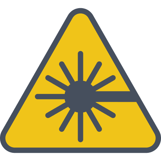 Laser signs forbidden caution icon