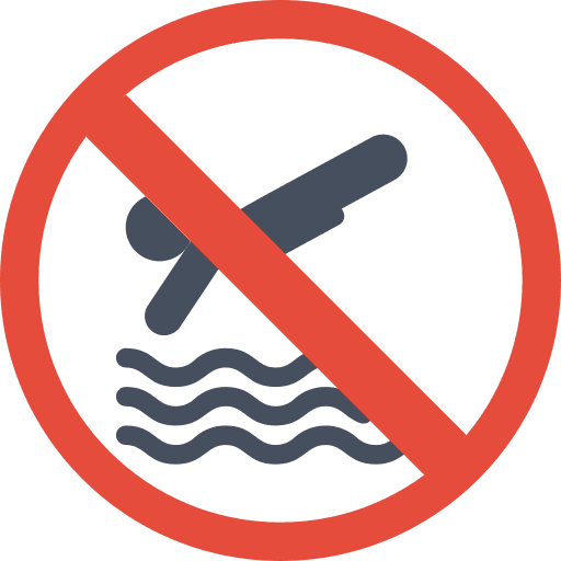 No diving no diving warning forbidden icon