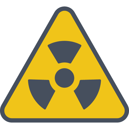 Radiactive signs danger signaling icon