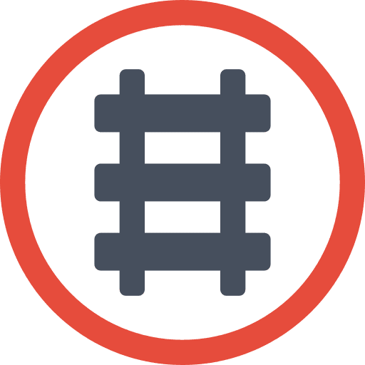 Railway danger signaling signs icon