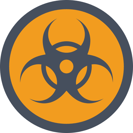 Biohazard warning signs toxic icon