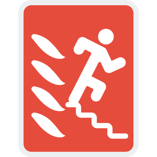 Exit signs caution danger icon