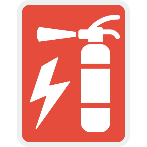 Fire extinguisher signs danger signaling icon