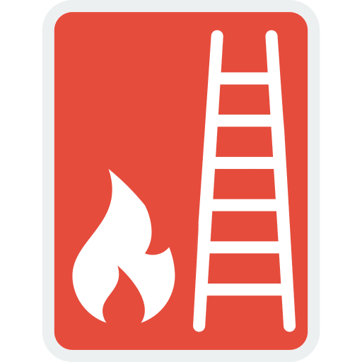 Ladder warning ladder security icon