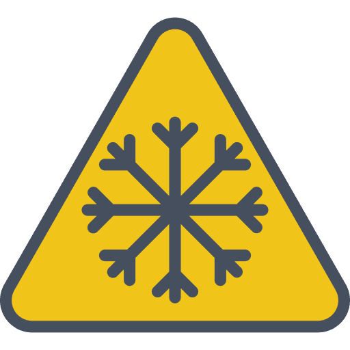 Snow caution signaling warning icon