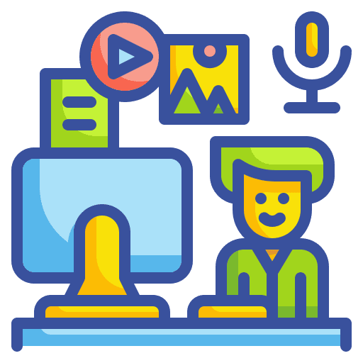 Creative professions and jobs play computer icon