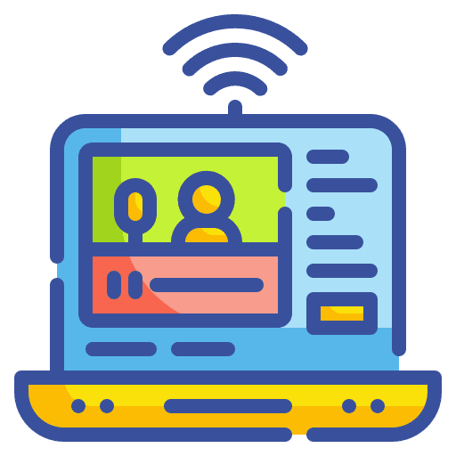 Live stream streaming communications signal icon