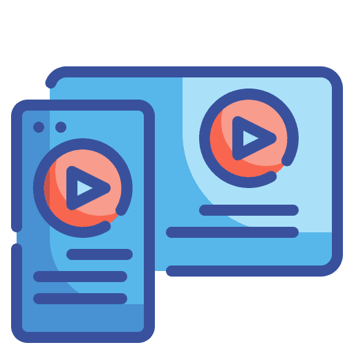Responsive video player multimedia seo and web icon