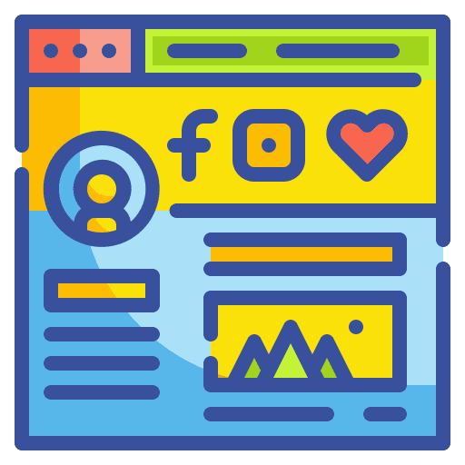 Website interface social media marketing icon