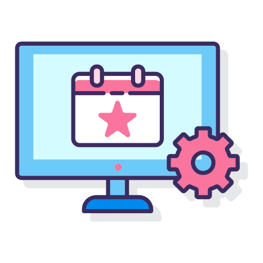 Event management software monitor software cogwheel icon