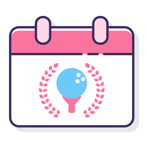 Golf event calendar sport time and date icon