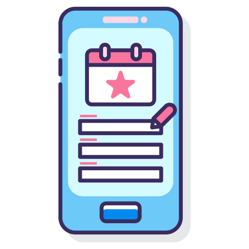 Online event registration electronics smartphone virtual event icon