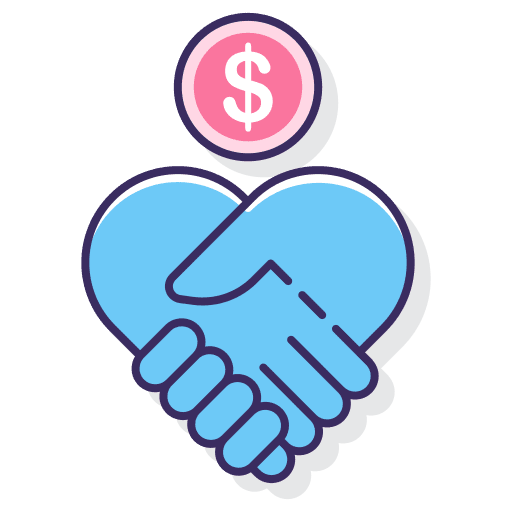 Sponsorship hands handshake hands and gestures icon
